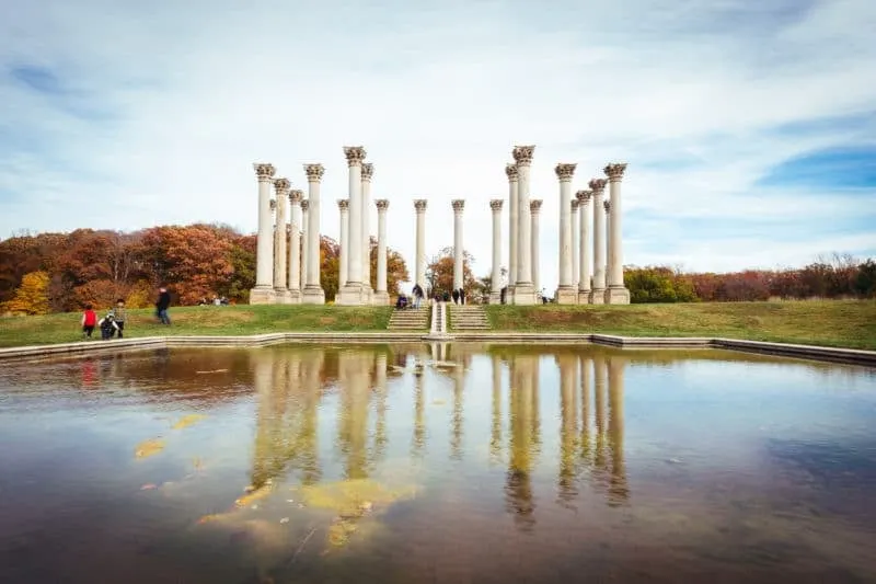 The National Arboretum columns and reflecting pool.